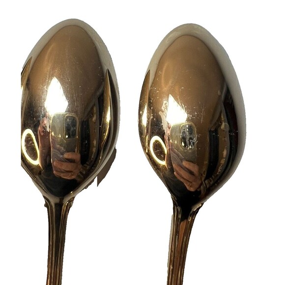 FB Rogers Golden Plated Electroplate American Chipendale Flatware 4 Spoons Tsp - Picture 8 of 15